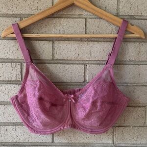Wacoal Retro Chic Full Figure Underwire Bra Heather Rose Style 855186 Size 34DD